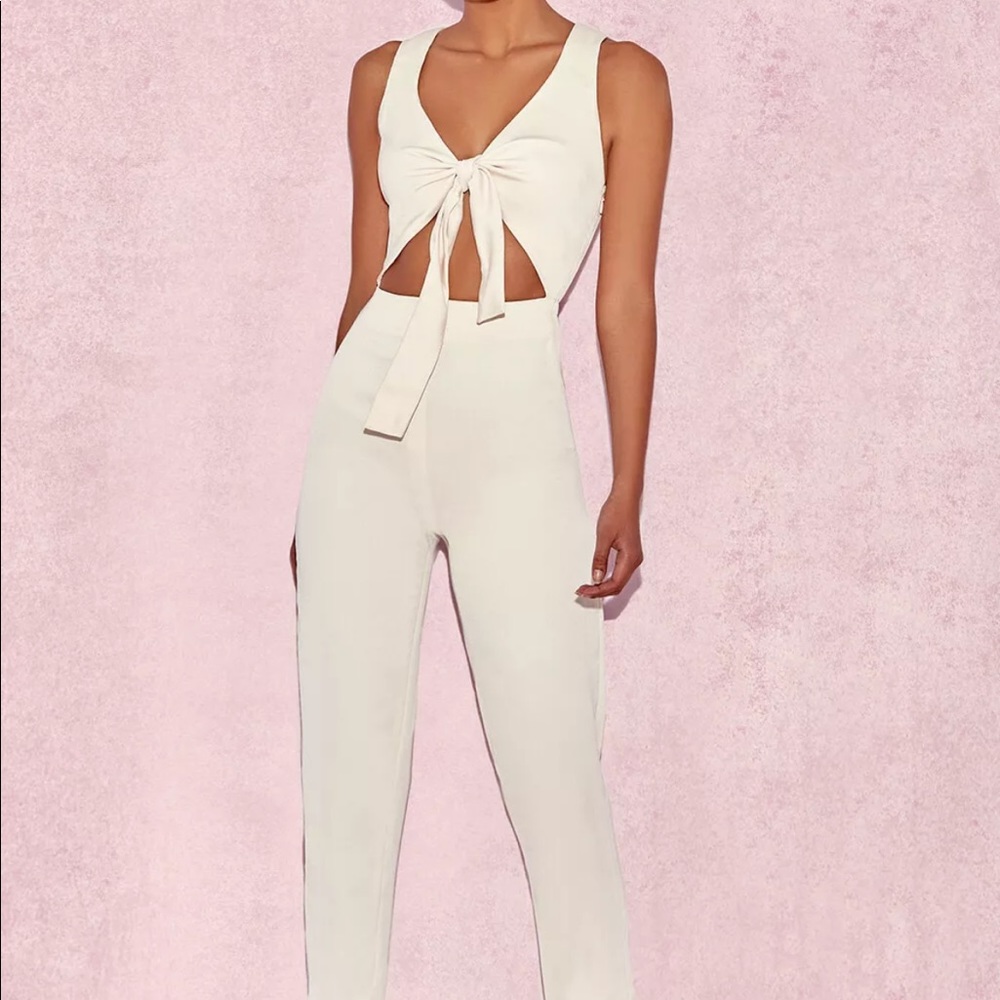House of Cb “Goya” cream jumpsuit